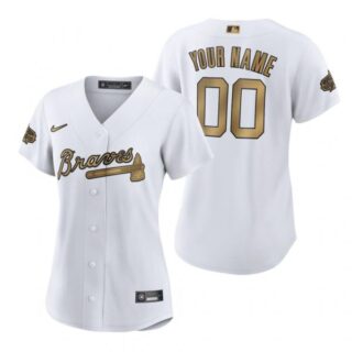 Women's Custom Atlanta Braves 2022 MLB All-Star Game White Stitched Jersey