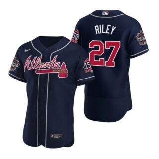 Men's Austin Riley Atlanta Braves Flex Base All Star Jersey Navy
