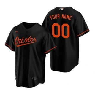 Men's Custom Baltimore Orioles Cool Base Jersey Black