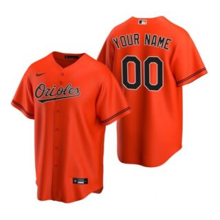 Men's Custom Baltimore Orioles Cool Base Jersey Orange