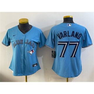 Youth Toronto Blue Jays #77 Louis Varland Blue Stitched Baseball Jersey