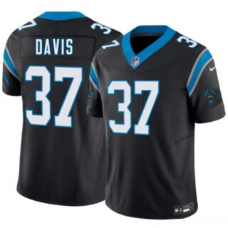 Men's Carolina Panthers #37 Miles Davis Black 2026 Draft F.U.S.E. Vapor Limited Football Stitched Jersey