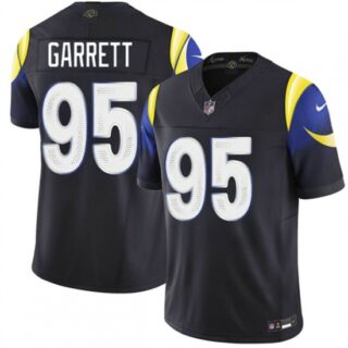 Men's Los Angeles Rams #95 Myles Garrett Black 2025 F.U.S.E. Rivalries Vapor Limited Football Stitched Jersey