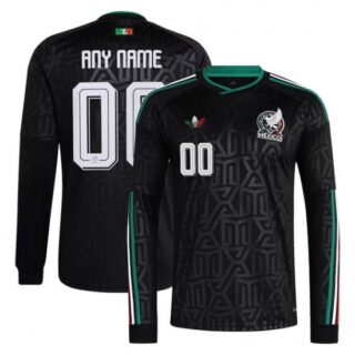 Men's Mexico Custom Black 2026 Long Sleeve Soccer Jersey