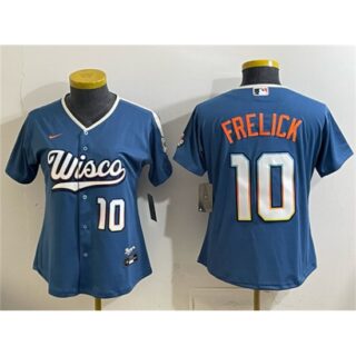 Youth Milwaukee Brewers #10 Sal Frelick Mineral Blue 2026 City Connect Stadium Stitched Baseball Jersey