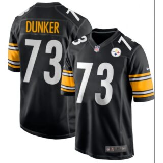 Men's Pittsburgh Steelers #73 Gennings Dunker Black Replica Home Stitched Jersey
