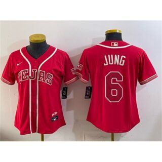 Women's Texas Rangers #6 Josh Jung Red 2026 City Connect Stadium Stitched Baseball Jersey(Run Small)
