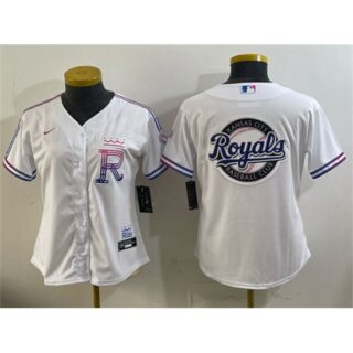 Youth Kansas City Royals Team Big Logo White 2026 City Connect Stadium Stitched Baseball Jersey