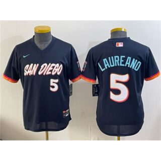 Youth San Diego Padres #5 Ramon Laureano Obsidian 2026 City Connect Stadium Stitched Baseball Jersey