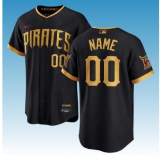 Custom Pittsburgh Pirates Black 2026 City Connect Stadium Stitched Baseball Jersey