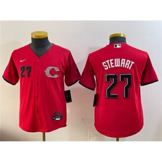Women's Cincinnati Reds #27 Sal Stewart Red 2026 City Connect Stadium Stitched Baseball Jersey(Run Small)