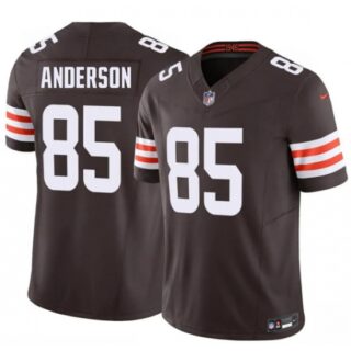Men's Cleveland Browns #85 Aaron Anderson Brown 2026 Draft F.U.S.E. Vapor Limited Football Stitched Jersey