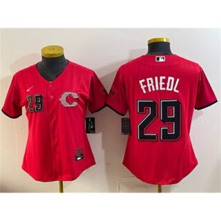Women's Cincinnati Reds #29 TJ Friedl Red 2026 City Connect Stadium Stitched Baseball Jersey(Run Small)