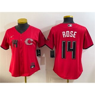 Women's Cincinnati Reds #14 Pete Rose Red 2026 City Connect Stadium Stitched Baseball Jersey(Run Small)