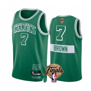 Men's Boston Celtics Jaylen Brown 2022 NBA Finals Stitched Jersey -