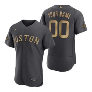 Men's Flex Base Custom Boston Red Sox 2022 MLB All-Star Game Charcoal Black Stitched Jersey