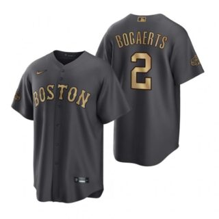 Men's Cool Base Xander Bogaerts Boston Red Sox 2022 MLB All-Star Game Charcoal Black Stitched Jersey