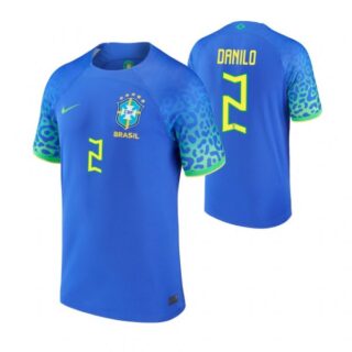 Men's Danilo Brazil National Team Blue Away Soccer Jersey 2022-23