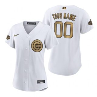 Women's Custom Chicago Cubs 2022 MLB All-Star Game White Stitched Jersey