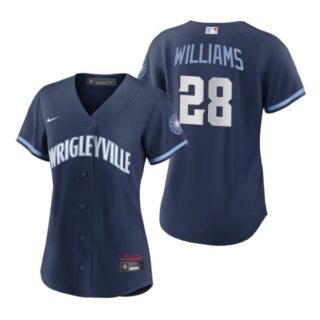Women Chicago Cubs Mitch Williams City Connect Wrigleyville Jersey Navy Stitched