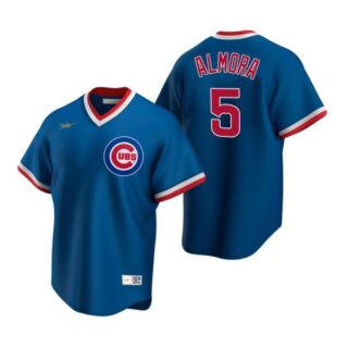 Men's Albert Almora Jr. Chicago Cubs Cool Base Jersey Royal Cooperstown