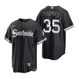 Men's Cool Base Chicago White Sox Frank Thomas 2021 City Connect Southside Jersey Black Stitched