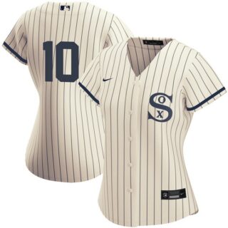 Women Chicago White Sox #10 Yoan Moncada Field of Dreams Throwback Jersey Stitched