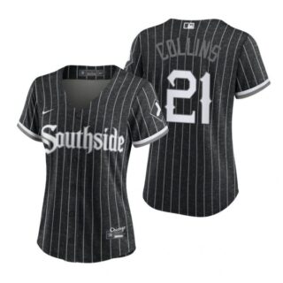 Women Chicago White Sox Zack Collins 2021 City Connect Southside Jersey Black Stitched