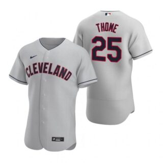Men's Jim Thome Cleveland Indians Flex Base Jersey Gray