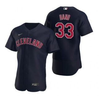 Men's Brad Hand Cleveland Indians Flex Base Jersey Navy Cleveland