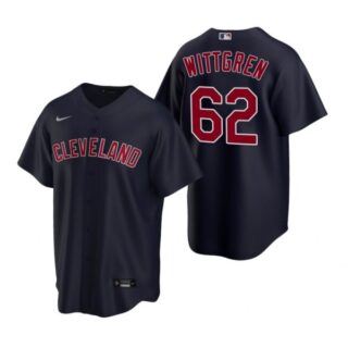 Men's Nick Wittgren Cleveland Indians Cool Base Jersey Navy