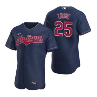 Men's Jim Thome Cleveland Indians Flex Base Jersey Navy Indians