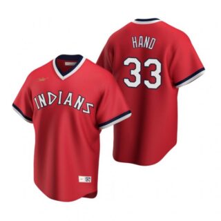 Men's Brad Hand Cleveland Indians Cool Base Jersey Red Cooperstown