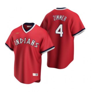 Men's Bradley Zimmer Cleveland Indians Cool Base Jersey Red Cooperstown