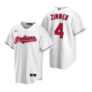 Men's Bradley Zimmer Cleveland Indians Cool Base Jersey White