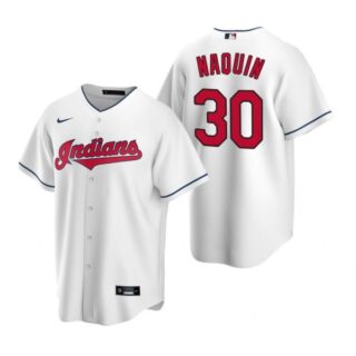 Men's Tyler Naquin Cleveland Indians Cool Base Jersey White