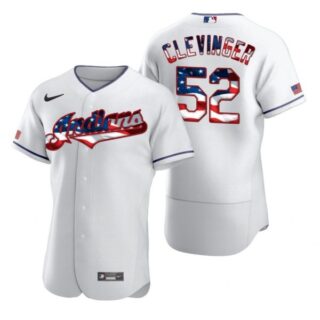 Men's Mike Clevinger Cleveland Indians Flex Base Jersey White Stars