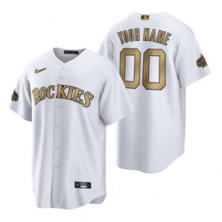 Men's Cool Base Custom Colorado Rockies 2022 MLB All-Star Game White Stitched Jersey