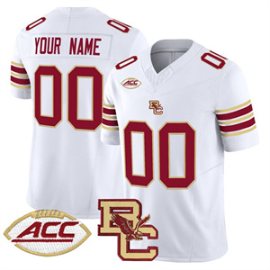 Custom Boston College Eagles 2025 Vapor Limited Jersey All Stitched White
