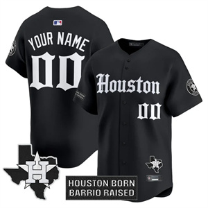 Custom Men's Houston Astros 2025 City Connect Texas Patch Vapor Premier Limited Jersey All Stitched Black