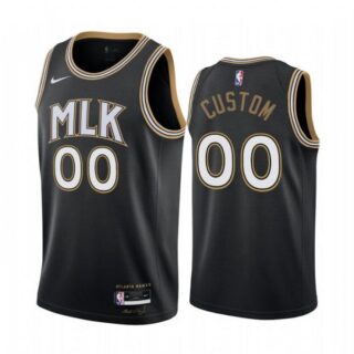 Men's Custom Atlanta Hawks Basketball Jersey Black
