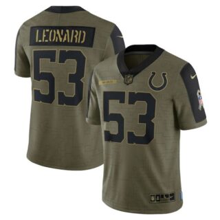 Men's #53 Darius Leonard Indianapolis Colts Olive 2021 Salute To Service Limited Jersey