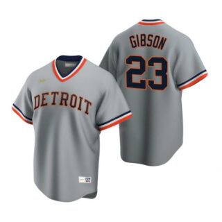 Men's Kirk Gibson Detroit Tigers Cool Base Jersey Gray Cooperstown