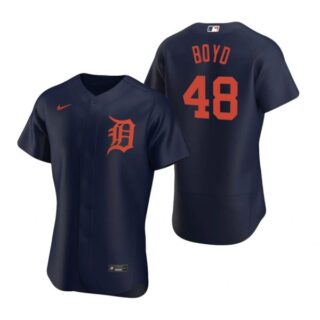Men's Matthew Boyd Detroit Tigers Flex Base Jersey Navy Orange