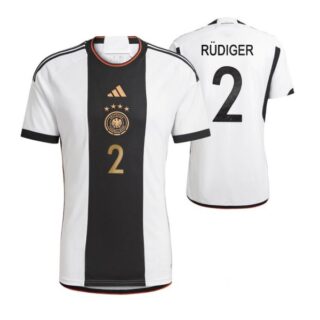Men's Antonio Rudiger Germany National Team White Home Soccer Jersey 2022-23
