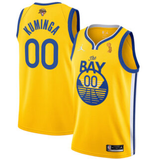 Men's Golden State Warriors Jonathan Kuminga 2022 NBA Champions Stitched Jersey Statement Gold
