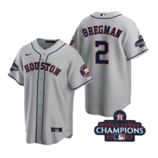 Men's Alex Bregman Houston Astros 2022 World Series Champions Gray Stitched Jersey