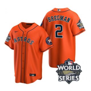 Men's Houston Astros Alex Bregman 2022 World Series Orange Alternate Stitched Jersey