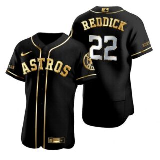 Men's Josh Reddick Houston Astros Flex Base Jersey Black Golden