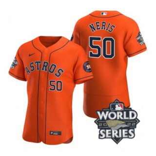 Men's Hector Neris Houston Astros 2022 World Series Stitched Jersey Orange